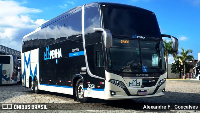 Empresa de Ônibus Nossa Senhora da Penha 64208 na cidade de Balneário Camboriú, Santa Catarina, Brasil, por Alexandre F.  Gonçalves. Número da foto: #13030383.