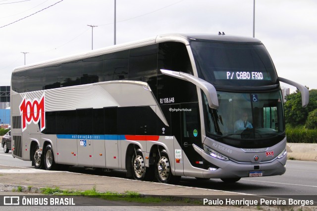 Auto Viação 1001 RJ 108.648 na cidade de São Paulo, São Paulo, Brasil, por Paulo Henrique Pereira Borges. Número da foto: #13028075.