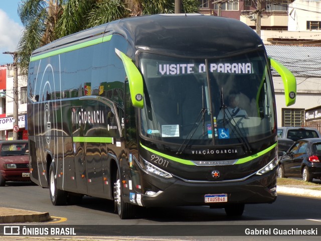 Viação Garcia 92011 na cidade de Ponta Grossa, Paraná, Brasil, por Gabriel Guachineski. Número da foto: #13030330.