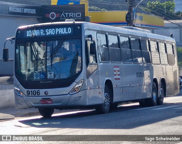 BluMob - Concessionária de Transporte Urbano de Blumenau 9106 na cidade de Blumenau, Santa Catarina, Brasil, por Iago Scheineider. Número da foto: #13027560.