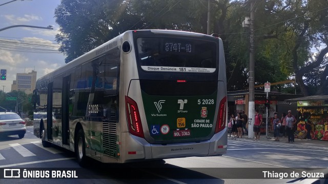 Via Sudeste Transportes S.A. 5 2028 na cidade de São Paulo, São Paulo, Brasil, por Thiago de Souza. Número da foto: #13029571.
