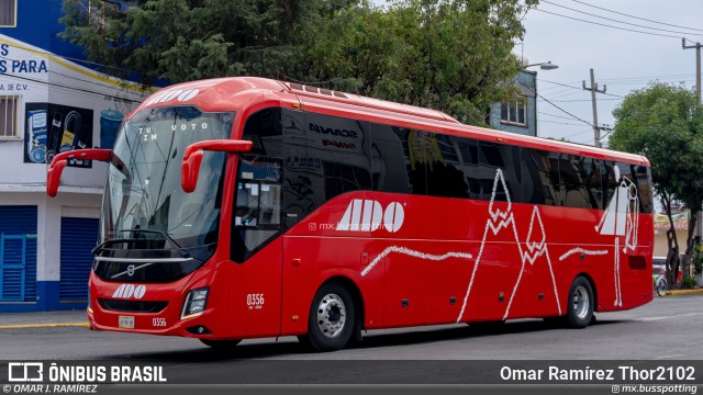ADO - Autobuses de Oriente 0356 na cidade de Gustavo A. Madero, Ciudad de México, México, por Omar Ramírez Thor2102. Número da foto: #13095191.