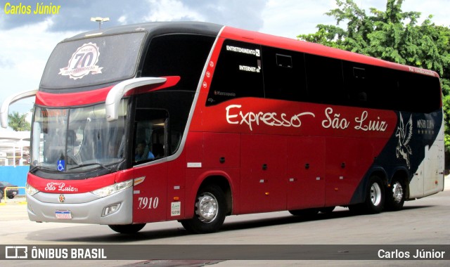 Expresso São Luiz 7910 na cidade de Goiânia, Goiás, Brasil, por Carlos Júnior. Número da foto: #13094906.