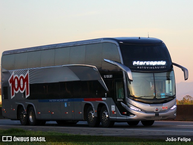 Auto Viação 1001 RJ 108.881 na cidade de Canas, São Paulo, Brasil, por João Felipe. Número da foto: #13094105.