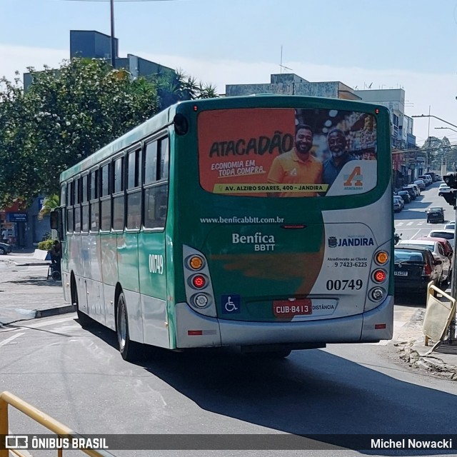 BBTT - Benfica Barueri Transporte e Turismo 00749 na cidade de Jandira, São Paulo, Brasil, por Michel Nowacki. Número da foto: #13095284.