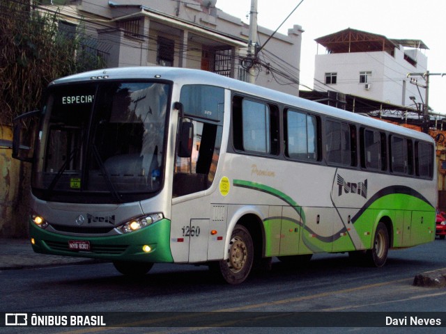 Turin Transportes 1260 na cidade de Ponte Nova, Minas Gerais, Brasil, por Davi Neves. Número da foto: #13094927.