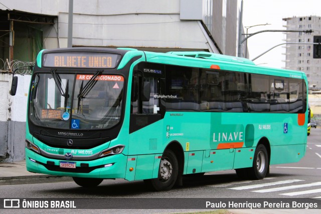 Linave Transportes RJ 146.095 na cidade de Rio de Janeiro, Rio de Janeiro, Brasil, por Paulo Henrique Pereira Borges. Número da foto: #13095674.