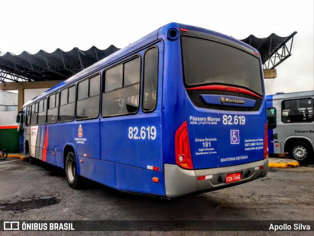 Empresa de Ônibus Pássaro Marron 82.619 na cidade de Lorena, São Paulo, Brasil, por Apollo Silva. Número da foto: #13122505.