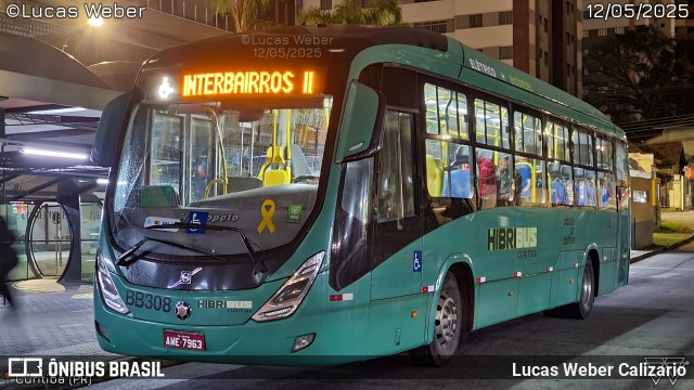 Transporte Coletivo Glória BB308 na cidade de Curitiba, Paraná, Brasil, por Lucas Weber Calizario. Número da foto: #13121212.