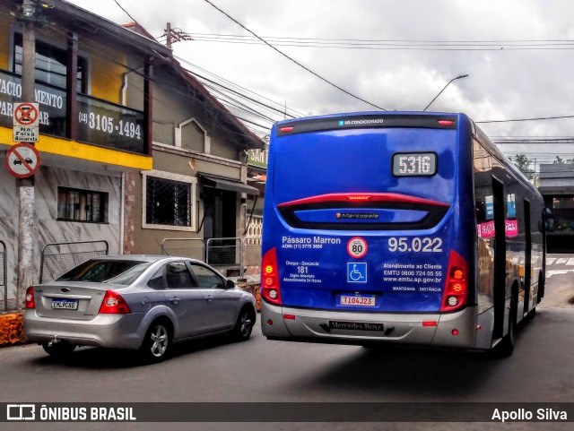 Empresa de Ônibus Pássaro Marron 95.022 na cidade de Aparecida, São Paulo, Brasil, por Apollo Silva. Número da foto: #13122545.