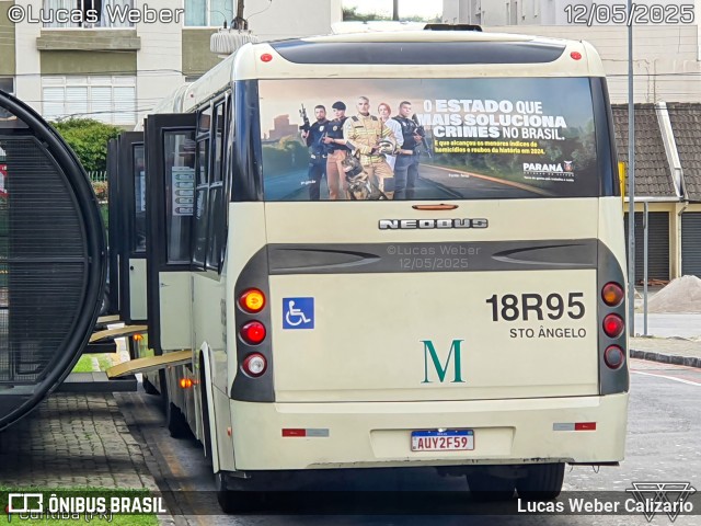 Viação Santo Ângelo 18R95 na cidade de Curitiba, Paraná, Brasil, por Lucas Weber Calizario. Número da foto: #13119650.