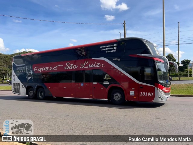 Expresso São Luiz 10190 na cidade de Brasília, Distrito Federal, Brasil, por Paulo Camillo Mendes Maria. Número da foto: #13122392.