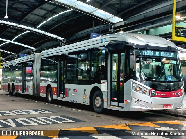 Viação Metrópole Paulista - Zona Sul 7 3922 na cidade de São Paulo, São Paulo, Brasil, por Matheus Neri dos Santos. Número da foto: #13123320.