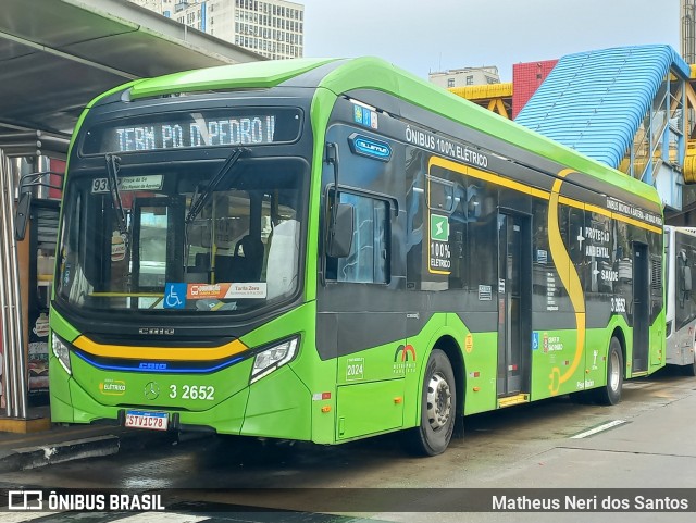 Viação Metrópole Paulista - Zona Leste 3 2652 na cidade de São Paulo, São Paulo, Brasil, por Matheus Neri dos Santos. Número da foto: #13123336.