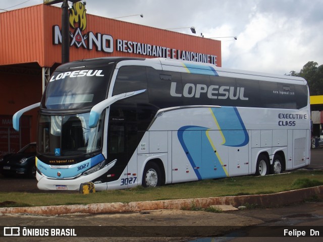 LopeSul Transportes - Lopes e Oliveira Transportes e Turismo - Lopes Sul 3027 na cidade de Cascavel, Paraná, Brasil, por Felipe  Dn. Número da foto: #13125269.