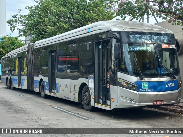 Sambaíba Transportes Urbanos 2 1636 na cidade de São Paulo, São Paulo, Brasil, por Matheus Neri dos Santos. Número da foto: #13123323.