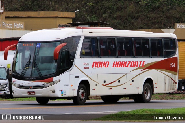 Viação Novo Horizonte 274 na cidade de Muriaé, Minas Gerais, Brasil, por Lucas Oliveira. Número da foto: #13124220.