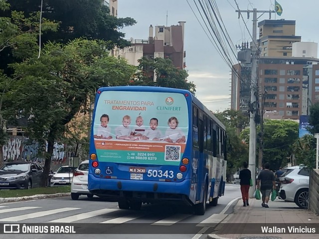Transol Transportes Coletivos 50343 na cidade de Florianópolis, Santa Catarina, Brasil, por Wallan Vinicius. Número da foto: #13126272.