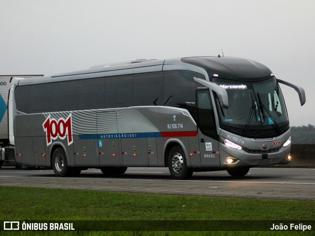 Auto Viação 1001 RJ 108.714 na cidade de Canas, São Paulo, Brasil, por João Felipe. Número da foto: #13128074.
