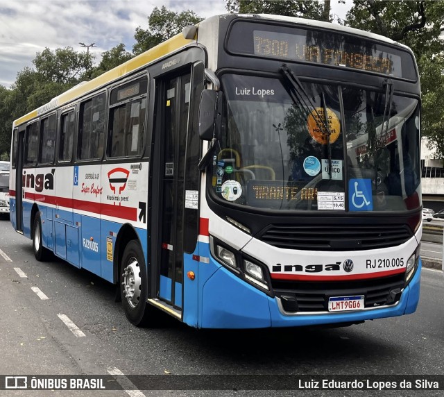 Auto Lotação Ingá RJ 210.005 na cidade de Rio de Janeiro, Rio de Janeiro, Brasil, por Luiz Eduardo Lopes da Silva. Número da foto: #13127252.