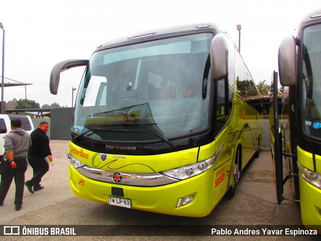 Buses Interbus 21 na cidade de Santa Cruz, Colchagua, Libertador General Bernardo O'Higgins, Chile, por Pablo Andres Yavar Espinoza. Número da foto: #13125422.