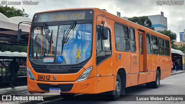 Transporte Coletivo Glória BI012 na cidade de Curitiba, Paraná, Brasil, por Lucas Weber Calizario. Número da foto: #13126254.