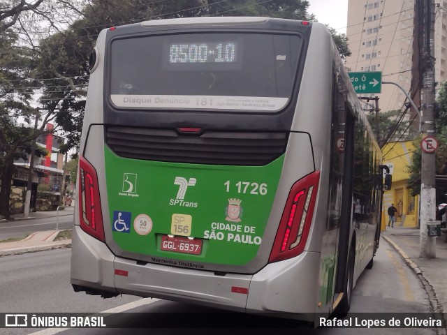 Viação Santa Brígida 1 1726 na cidade de São Paulo, São Paulo, Brasil, por Rafael Lopes de Oliveira. Número da foto: #13126654.