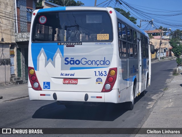 Icaraí Auto Transportes 1.163 na cidade de São Gonçalo, Rio de Janeiro, Brasil, por Cleiton Linhares. Número da foto: #13128474.