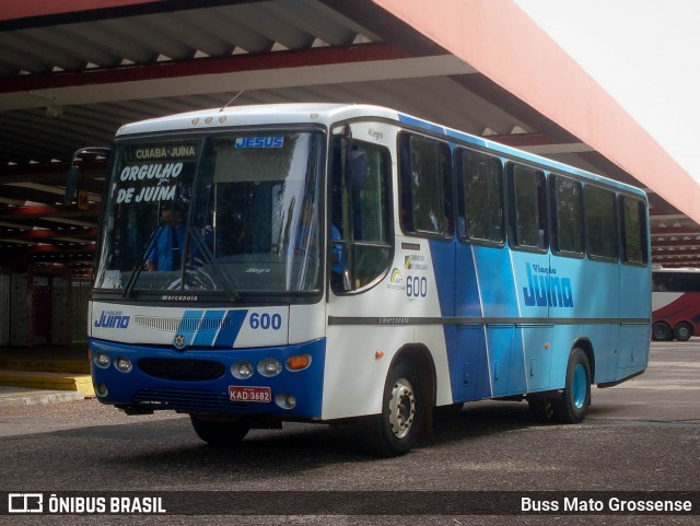 Viação Juína 600 na cidade de Cuiabá, Mato Grosso, Brasil, por Buss Mato Grossense. Número da foto: #13129668.