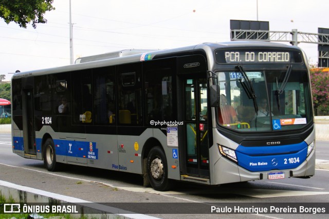 Sambaíba Transportes Urbanos 2 1034 na cidade de São Paulo, São Paulo, Brasil, por Paulo Henrique Pereira Borges. Número da foto: #13130037.
