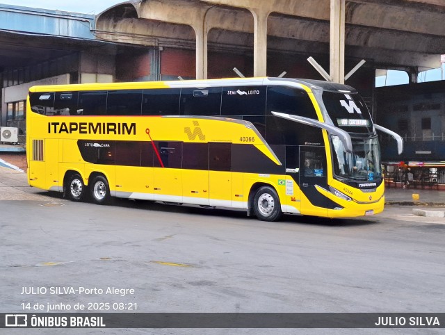 Viação Nova Itapemirim 40366 na cidade de Porto Alegre, Rio Grande do Sul, Brasil, por JULIO SILVA. Número da foto: #13131437.