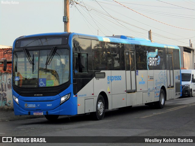 BRT Sorocaba Concessionária de Serviços Públicos SPE S/A 3407 na cidade de Sorocaba, São Paulo, Brasil, por Weslley Kelvin Batista. Número da foto: #13131619.
