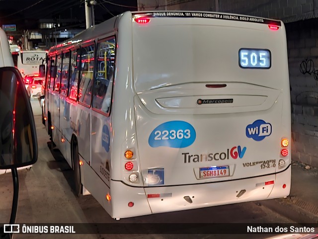 Nova Transporte 22363 na cidade de Serra, Espírito Santo, Brasil, por Nathan dos Santos. Número da foto: #13133024.