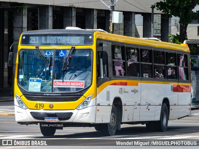 Empresa Metropolitana 419 na cidade de Recife, Pernambuco, Brasil, por Wendel Miguel /MIGUELPHOTOBUS. Número da foto: #13135551.