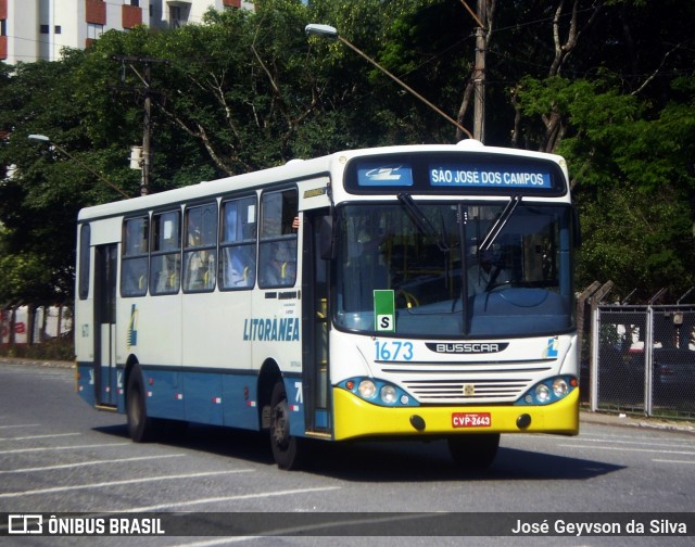 Litorânea Transportes Coletivos 1673 na cidade de São José dos Campos, São Paulo, Brasil, por José Geyvson da Silva. Número da foto: #13134590.