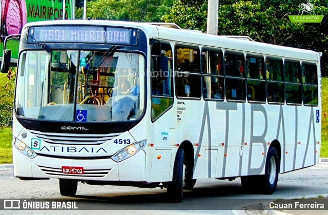 Viação Atibaia São Paulo 4513 na cidade de Mairiporã, São Paulo, Brasil, por Cauan Ferreira. Número da foto: #13134452.