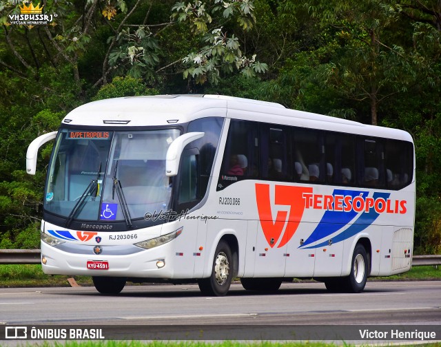 Viação Teresópolis RJ 203.066 na cidade de Petrópolis, Rio de Janeiro, Brasil, por Victor Henrique. Número da foto: #13135528.