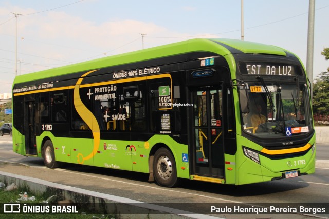 Viação Metrópole Paulista - Zona Leste 3 1793 na cidade de São Paulo, São Paulo, Brasil, por Paulo Henrique Pereira Borges. Número da foto: #13138017.
