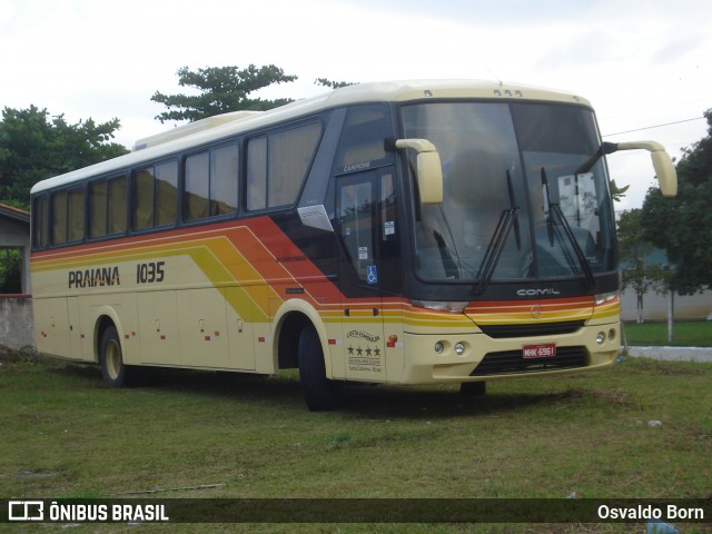 Viação Praiana 1035 na cidade de São Francisco do Sul, Santa Catarina, Brasil, por Osvaldo Born. Número da foto: #13137331.