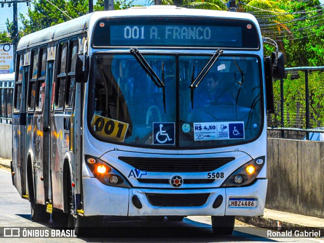 AVP - Auto Viação Paraíso 5508 na cidade de Aracaju, Sergipe, Brasil, por Ronald Gabriel. Número da foto: #13138404.