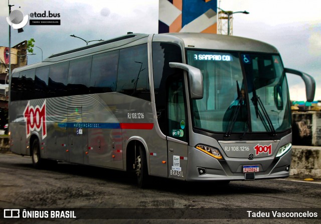 Auto Viação 1001 RJ 108.1216 na cidade de Rio de Janeiro, Rio de Janeiro, Brasil, por Tadeu Vasconcelos. Número da foto: #13141541.