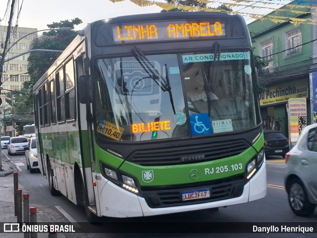 Viação Vera Cruz RJ 205.103 na cidade de Rio de Janeiro, Rio de Janeiro, Brasil, por Danyllo Henrique. Número da foto: #13138930.