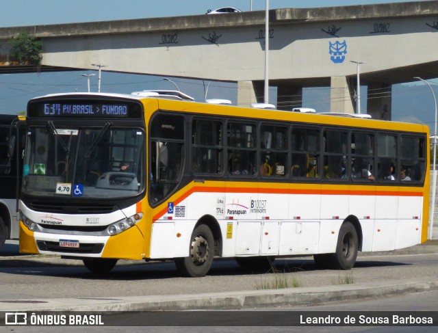 Transportes Paranapuan B10037 na cidade de Rio de Janeiro, Rio de Janeiro, Brasil, por Leandro de Sousa Barbosa. Número da foto: #13141573.