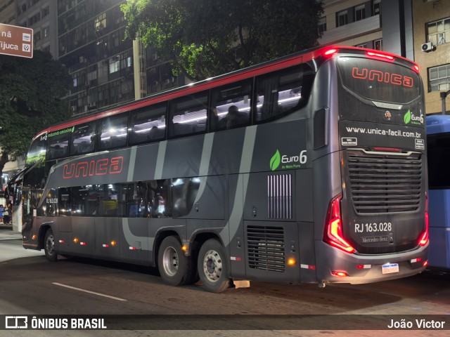 Transportes Única Petrópolis RJ 163.028 na cidade de Rio de Janeiro, Rio de Janeiro, Brasil, por João Victor. Número da foto: #13141871.