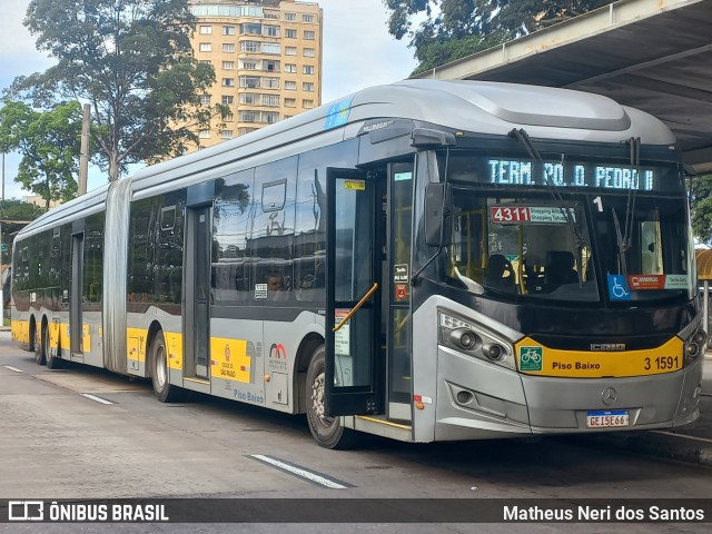 Viação Metrópole Paulista - Zona Leste 3 1591 na cidade de São Paulo, São Paulo, Brasil, por Matheus Neri dos Santos. Número da foto: #13139100.