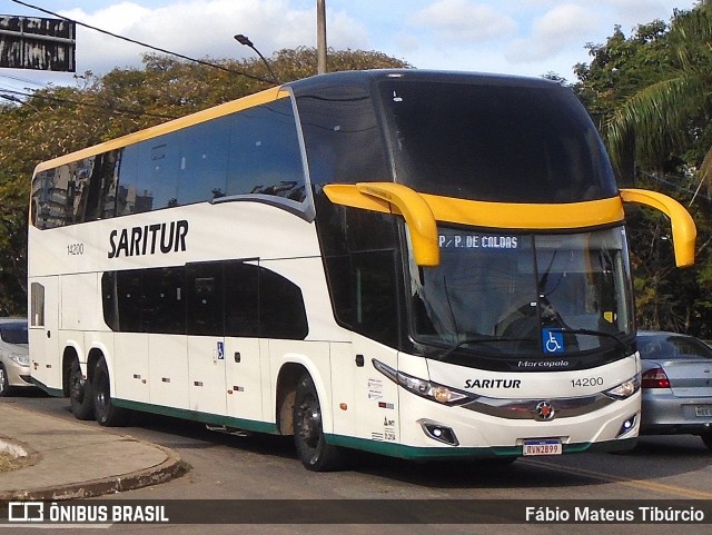 Saritur - Santa Rita Transporte Urbano e Rodoviário 14200 na cidade de Três Corações, Minas Gerais, Brasil, por Fábio Mateus Tibúrcio. Número da foto: #13140485.