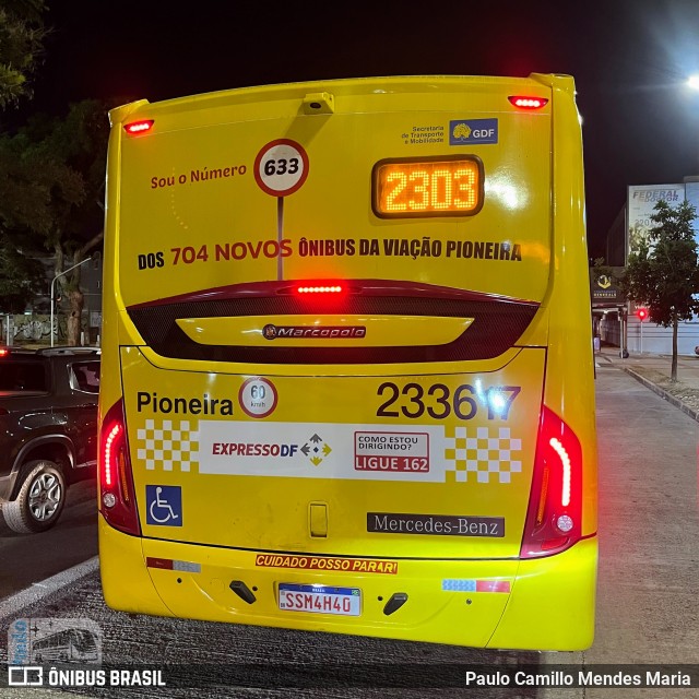Viação Pioneira 233617 na cidade de Brasília, Distrito Federal, Brasil, por Paulo Camillo Mendes Maria. Número da foto: #13141507.
