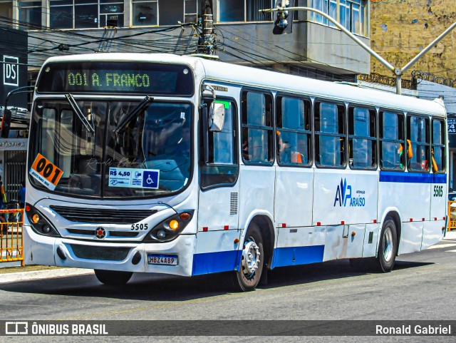 AVP - Auto Viação Paraíso 5505 na cidade de Aracaju, Sergipe, Brasil, por Ronald Gabriel. Número da foto: #13140026.