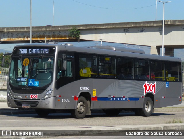 Auto Viação 1001 RJ 108.862 na cidade de Rio de Janeiro, Rio de Janeiro, Brasil, por Leandro de Sousa Barbosa. Número da foto: #13141523.