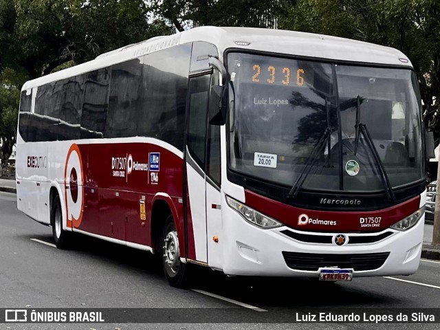 Auto Viação Palmares D17507 na cidade de Rio de Janeiro, Rio de Janeiro, Brasil, por Luiz Eduardo Lopes da Silva. Número da foto: #13142564.
